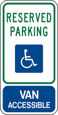     R7-8b 12&quot;x24&quot; Reserved Handicapped Symbol