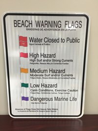 Beach Warning Flag Sign  18&quot;x24&quot;