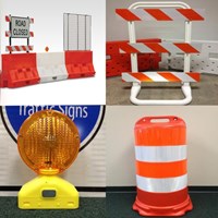 Cones, Drums,  Barricades &amp; Water Barrier