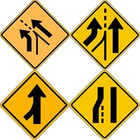  W4 Series Signs - Merge and Lane Transition