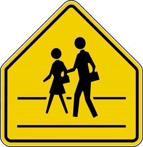 S2-1 30"x30" School Advance Warning with Sidewalk