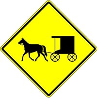 W11-14 24&quot;x24&quot;  Horse-Drawn Vehicle