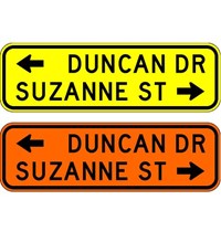  W16-8a 48&quot;x15&quot; Advance Street Name (2 streets) 