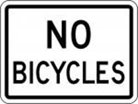 R5-6P 24&quot;x18&quot; No Bicycles 