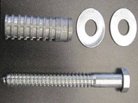 Lag Bolts; lag screw, shield and 2 washers