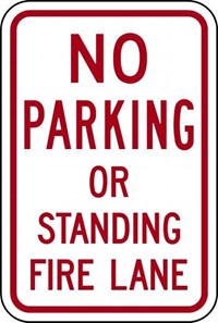 R8-31a 12&quot;x18&quot; No Parking or Standing Fire Lane