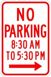      R7-2 12&quot;X18&quot; No Parking (with Time)