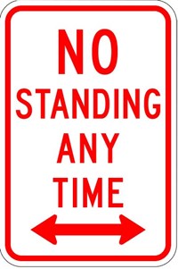     R7-4 12&quot;X18&quot; No Standing anytime 