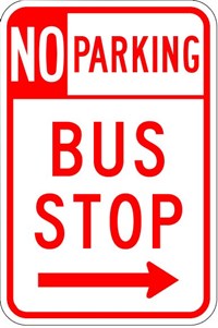     R7-7a 12&quot;x18&quot; No Parking Bus Stop