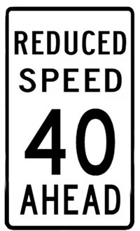 R2-5bb 24&quot;x30&quot; Reduced Speed Ahead