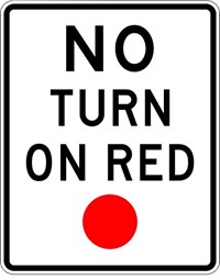 R10-11 18&quot;X24&quot; No Turn On Red (ball)
