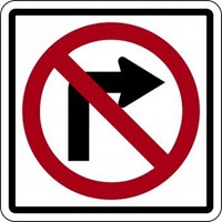  R3-1 24&quot;X24&quot; No Right Turn 