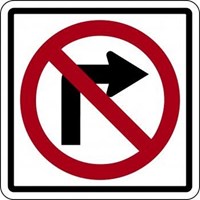  R3-1 36&quot;X36&quot; No Right Turn 