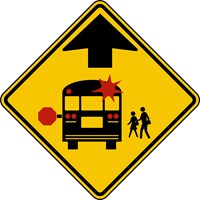 S3-1s 30&quot;x30&quot; School Bus Symbol Ahead