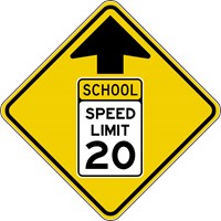 S4-5  30&quot;x30&quot; School Speed Zone Ahead