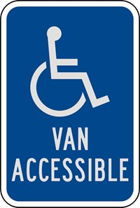 RB-2 12&quot;x18&quot;Handicapped Symbol- Van Accessible