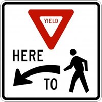 R1-5L 30&quot;X30&quot; Yield Here to Pedestrians on  Left