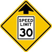 W3-5 30&quot;X30&quot; Speed Reduction Ahead