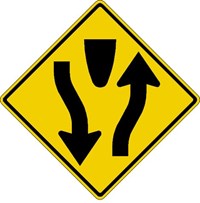 W6-1 30&quot;x30&quot; Divided Highway (symbol)