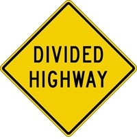 W6-1a 30&quot;x30&quot; Divided Highway (word legend)