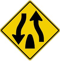W6-2 30&quot;x30&quot; Divided Highway Ends (symbol)
