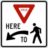 R1-5L 24&quot;X24&quot; Yield Here to Pedestrians on Left