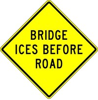 W8-13 36&quot;x36&quot; Bridge Ices Before Road