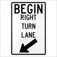 R3-20R 24&quot;X36&quot;Begin Right Turn Lane- Arrow Signs