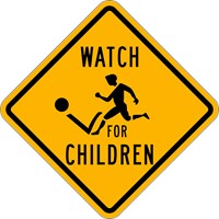 W40-1 24&quot;x24&quot; Watch for Children Symbol
