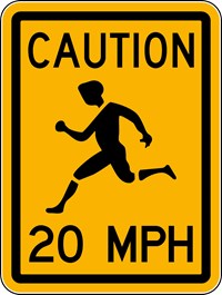  W15-12 18&#39;x24&quot; Children Playing Speed Limit 