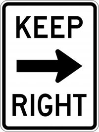 R4-7a 18&quot;x24&quot; Keep Right Sign