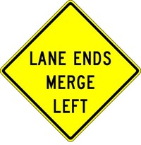 W9-2L 30&quot;x30&quot; Lane Ends Merge Left