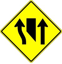 W9-3a 36&quot;x36&quot; Center Lane Closed Ahead (symbol) 
