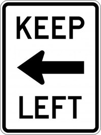R4-8a 18&quot;x24&quot; Keep Left Sign