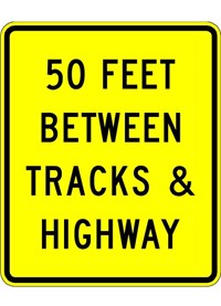 W10-11a 30&quot;x36&quot;Distance Between Tracks &amp; Highway