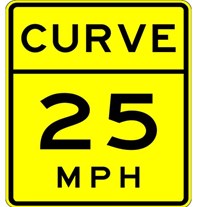 W13-5 24&quot;X30&quot; Advisory Speed (Curve) 