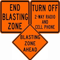 W22 &amp; W23 Series Signs - Blasting &amp;  Slow Traffic