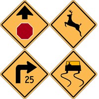  W1 Series Signs - Turn and Curve