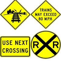 W10 Series Signs - Railroad and Light Rail
