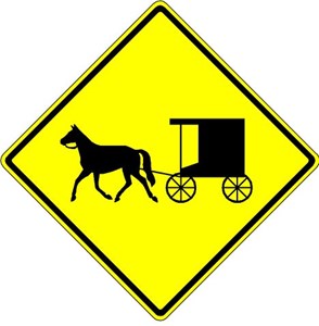 W11-14 24"x24"  Horse-Drawn Vehicle