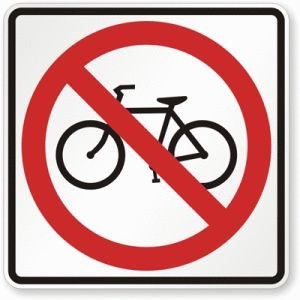 R5-6 36"X36" No Bicycle Symbol