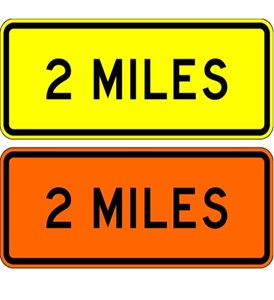  W16-3a 30"x18" Distance (miles) (1 line)