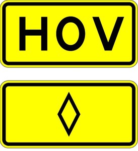W16-11 30"x18" HOV (plaque)