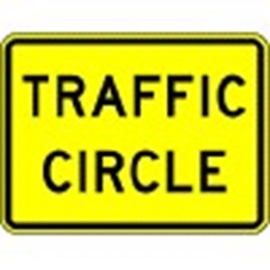 W16-12p 24"x18" Traffic Circle (plaque)