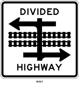 R15-7 24"x24" Light Rail Transit Divided Highway 