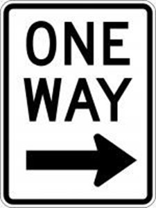  R6-2R 18"x24" One Way Right 