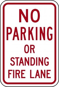 R8-31a 12"x18" No Parking or Standing Fire Lane