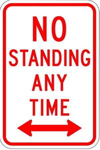     R7-4 12"X18" No Standing anytime 