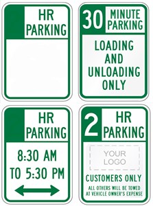  R7-108-112 12"x18" Hour Parking with message