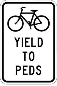  R9-6 12"X18" Yield to Peds 